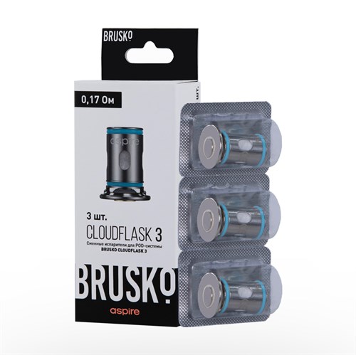 ИСПАРИТЕЛИ BRUSKO CLOUDFLASK 3, 0.17 ОМ (3 ШТ) Vape-Elita Магазин электронных испарителей и сигарет