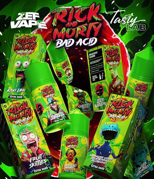 Rick and Morty Bad Acid 30 мл 20 мг hard Vape-Elita Магазин электронных испарителей и сигарет