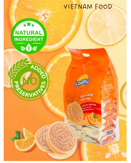 Вьетнамское печенье с вкусом апельсиновый LAI PHU, 350гр 6428