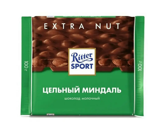 Шоколад Ritter Sport молочный с цельным миндалем 100 г 6473