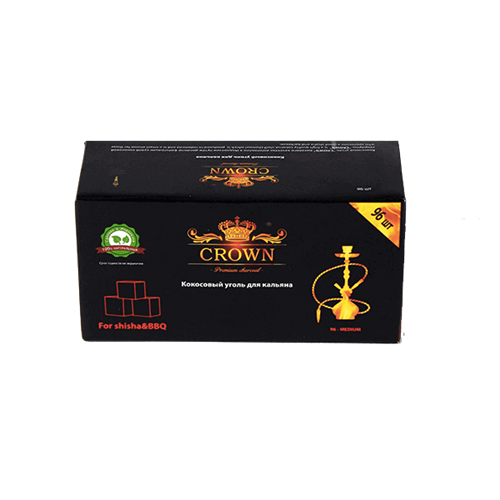 Кокосовый уголь для кальяна Crown, 96 кубиков, 22мм Vape-Elita Магазин электронных испарителей и сигарет