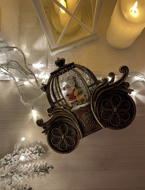 Колесница фонарь-светильник с Дедом Морозом и оленем Vape-Elita Магазин электронных испарителей и сигарет