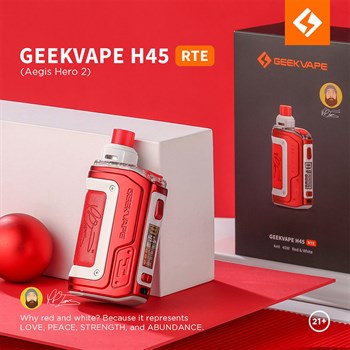 Набор Geek Vape Aegis Hero 2 (H45) White & Red Limited / Красно-белый лимитированый Vape-Elita Магазин электронных испарителей и сигарет