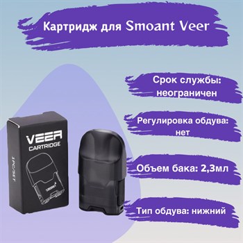 Картридж для Smoant Veer, без испарителя, 1 шт. Vape-Elita Магазин электронных испарителей и сигарет
