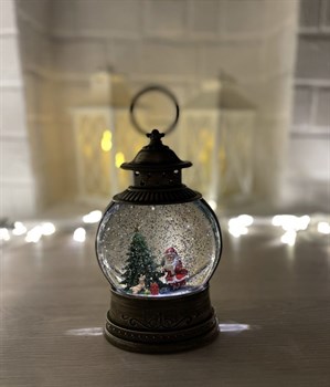 Фонарь-светильник Новогодний круглый с Дедом морозом, собакой и ёлкой Vape-Elita Магазин электронных испарителей и сигарет