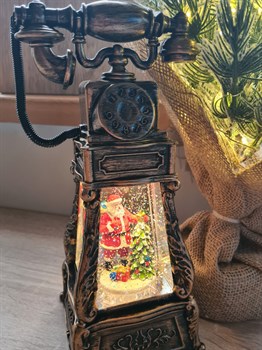 Новогодний фонарь-светильник старинный телефон со снегом и музыкой Vape-Elita Магазин электронных испарителей и сигарет